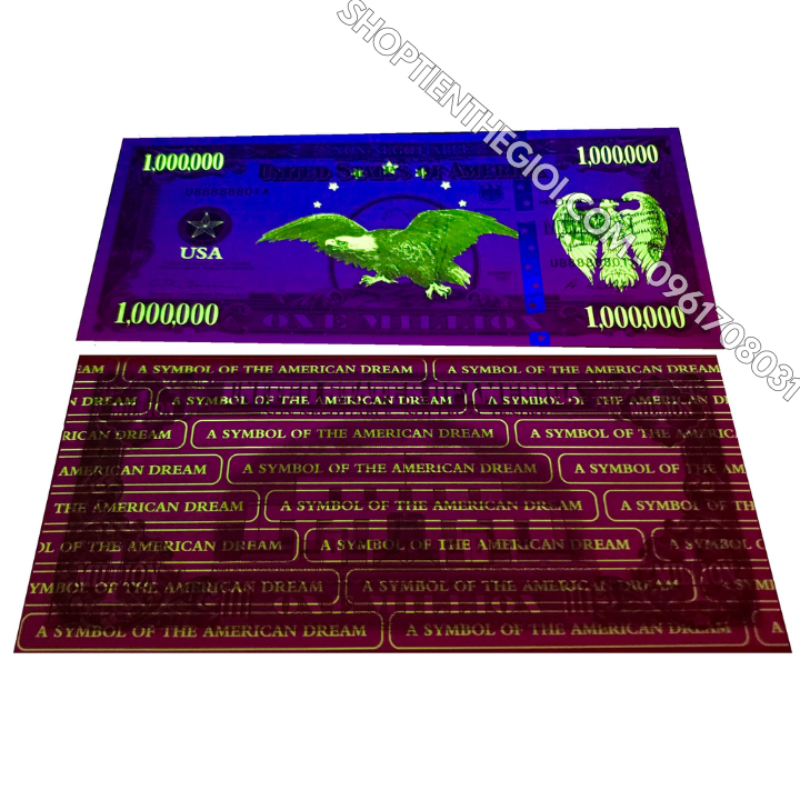 Tiền Lưu Niệm 1 Triệu USD Hình Đại Bàng Dạ Quang - SP005971